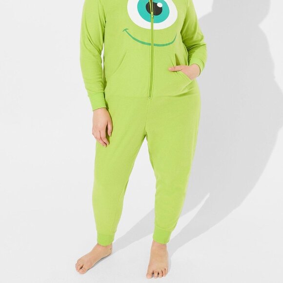 ❤️NWT VINTAGE TORRID PAJAMA - DISNEY MONSTERS INC. MIKE ONESIE PIXAR COSPLAY - Picture 3 of 11